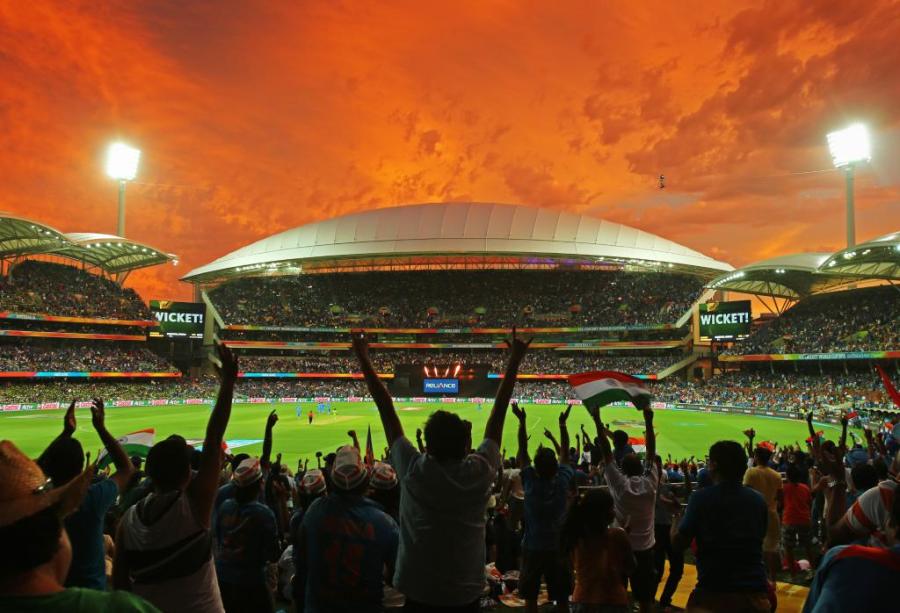 Adelaide Oval under lights in the ICC Cricket WC 2015 // reddit.com