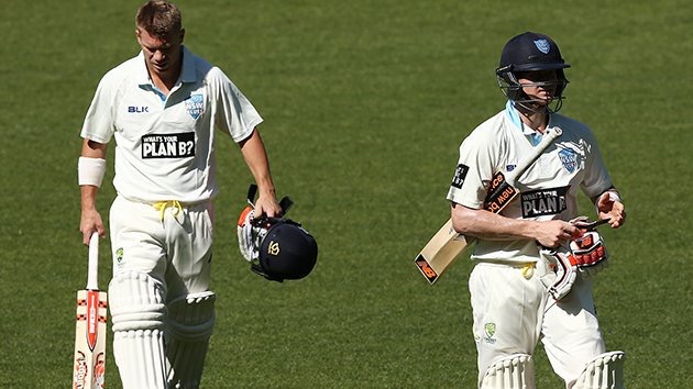 Warner and Smith batting in NSW's opening Sheffield Shield fixture vs SA // 7Sport